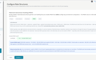 Rate Studio setup of a material and subcontract handling (MSOH) pool