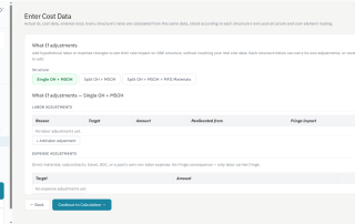 Rate Studio What-If screen for modeling a rate change